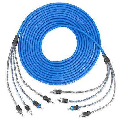 NVX® XIV46 19.69 ft (6 Meter) Oxygen Free Copper 4-Channel Twisted Pair V-Series Car Audio RCA Audio Interconnect Cable with Shielded Noise Reduction and Split-tip Silver-Plated Ends | Oxygen Free Copper Twisted Pair V-Series with Shielded Noise Reduction