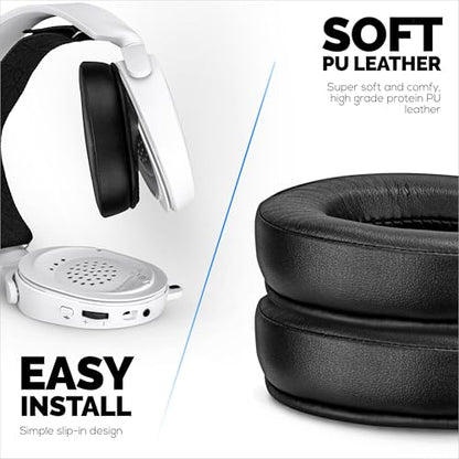 Gaming Gel Earpads for SteelSeries Arctis 1, Arctis 3, Arctis 5, Arctis 7, Arctis 9X, Arctis Pro & Arctis Prime Headset Headphone Earpads, Memory Foam & PU Leather (Black) - color: Black Gaming