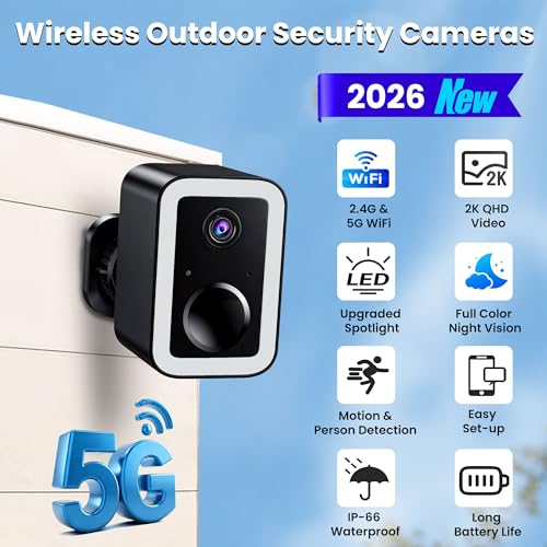 aidowocam 2K Security Cameras Wireless Outdoor Weatherproof IP66,Color Night Vision,AI Motion Detection & Spotlight Siren Alarm,2-Way Audio Battery Powered Outside Cameras for Home Security(2 Pack)