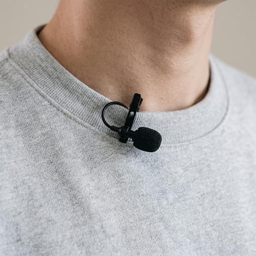 Purple Panda Lavalier Microphone for GoPro, DJI, Insta360 Mic Adapters | Wired Motovlogging Lapel Mic for Go Pro Media Mod, 3.5mm, Osmo Action & Insta360 Audio Adapters, Motorcycle Helmet Clip On