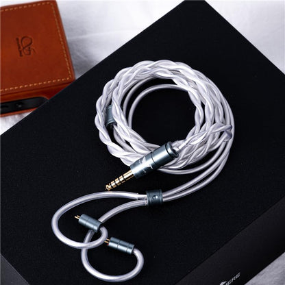 Hisenior White Whale 2Pin 0.78mm 6 Shares OCC Silver-Plated HiFi in-Ear Earphone Cable, Audiophile IEM Earbud Replacement Cable, 4ft 1.2Meters Earphone Upgrade Cable (4.4mm Balanced) - size: 4.4mm Balanced