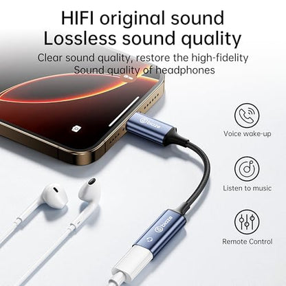 USB C to Lightning Audio Adapter, USB Type C Male to Lightning Female Headphone Converter, Compatible with iPhone 16/15 Full Series, iPad Pro, iPad Air 6/5/4,MacBook (usb c to lightning adapter) - size: usb c to lightning adapter