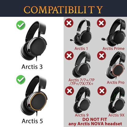 SOULWIT Headband for SteelSeries Arctis 3/Arctis 5 (Do Not Fit Other Arctis) Gaming Headsets, Replacement Headstrap Pad Repair Part - Black Grid - color: Black Grid