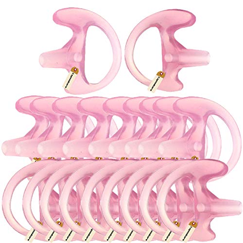 Lsgoodcare 10 Pairs Medium Pink Soft Silicone Earmold, Left Right Open Ear Insert, Acoustic Coil Tube Replacement Earbud Compatible with Motorola Kenwood 2 Way Radio Walkie Talkie - color: Pink, size: medium