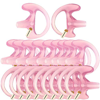 Lsgoodcare 10 Pairs Medium Pink Soft Silicone Earmold, Left Right Open Ear Insert, Acoustic Coil Tube Replacement Earbud Compatible with Motorola Kenwood 2 Way Radio Walkie Talkie - color: Pink, size: medium