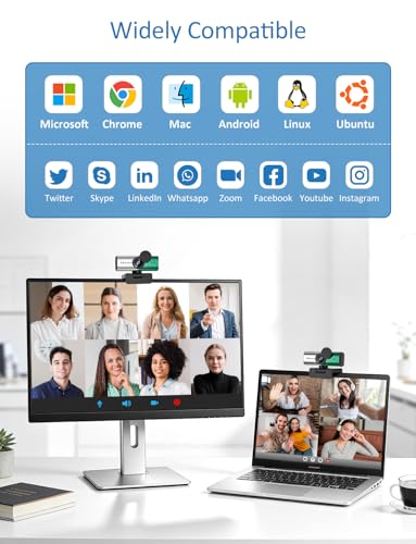 4K Webcam for PC with Mic PDAF Autofocus, USB Web Camera for Desktop Laptop - color: Silver green