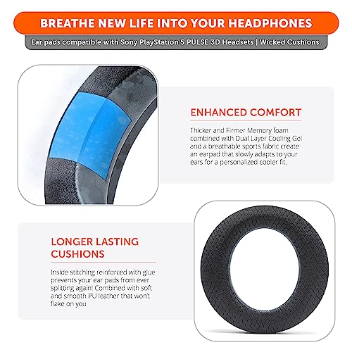 WC Freeze Pulse 3D - Cooling Gel Earpads for Sony PS5 Pulse 3D | Made by Wicked Cushions | Thicker Cushion & Wider Opening | Black Camo - color: Black Camo