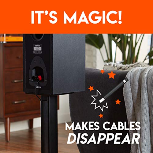 ECHOGEAR Premium Universal Floor Speaker Stands - Vibration-Absorbing MDF Design Works with Edifier, Polk, & Other Bookshelf Speakers Or Studio Monitors - Includes Sound Iso Pads & Carpet Spikes