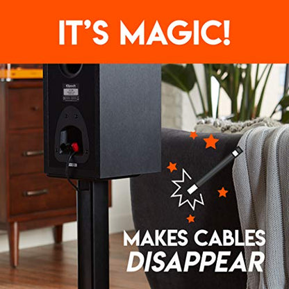 ECHOGEAR Premium Universal Floor Speaker Stands - Vibration-Absorbing MDF Design Works with Edifier, Polk, & Other Bookshelf Speakers Or Studio Monitors - Includes Sound Iso Pads & Carpet Spikes