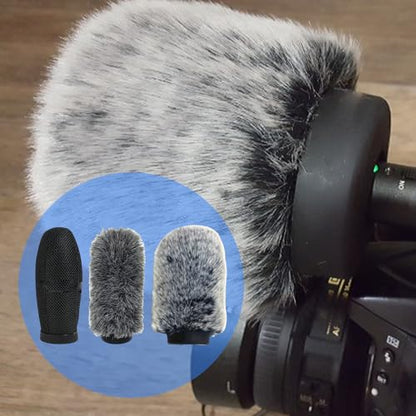 Microphone Deadcat Windscreen Compatible with NTG3 MKH416 ME66 670 1pc Artificial Furry Wind Cover Outdoor Audio Noise Reduction Muff - color: silk gray