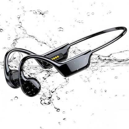 Swimming Headphones, IPX8 Waterproof Bone Conduction Headphone Wireless Underwater Earbuds with 32GB Memory for Swimming, Cycling, Marathon