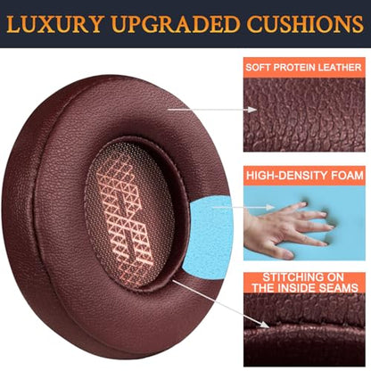 SOULWIT Replacement Ear Pads for JBL Live 400BT/Live 400 BT On-Ear Wireless Headphones, Earpads Cushions with Softer Protein Leather, Noise Isolation Foam - Red - color: Red