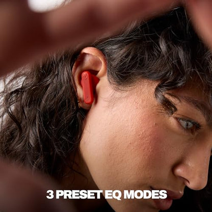 Skullcandy Smokin’ Buds Wireless Noise Isolating Earbuds - Flame | In-Ear Fit, Bluetooth, 20 Hours Battery, IPX4 Sweat and Water Resistant, Microphone for iPhone Android, Commuting, Studying - color: Flame