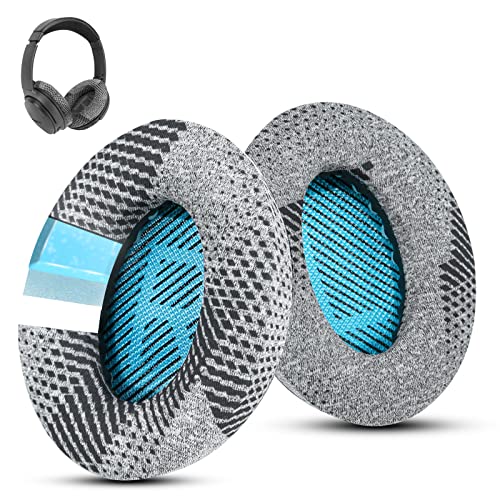 Cooling Gel Earpads for Bose QC35/QC35 II /QC45- Blue | for QuietComfort QC45QC35/QC25/QC2/QC15 AE2/AE2i/AE2w/SoundTrue/SoundLink/Around-Ear I/II - color: Grey & Blue
