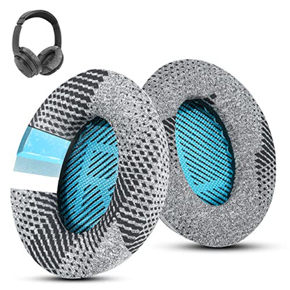 Cooling Gel Earpads for Bose QC35/QC35 II /QC45- Blue | for QuietComfort QC45QC35/QC25/QC2/QC15 AE2/AE2i/AE2w/SoundTrue/SoundLink/Around-Ear I/II - color: Grey & Blue
