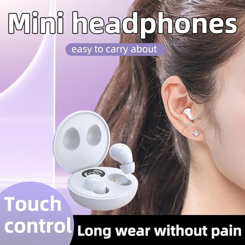 Mini Invisible Earbuds for Work and Sleep - Best Small Earbuds for Small Ear Canals - color: White