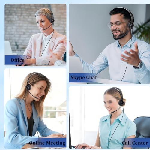 Wired USB Computer Headset with Mic Noise Cancelling & in-line Controls