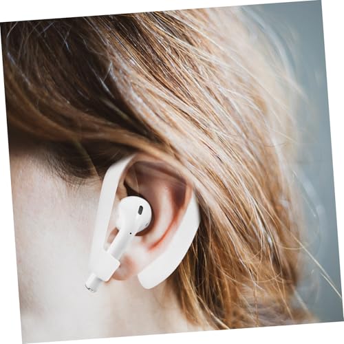 HOMSFOU 1pair Silicone Ear Hooks for Earbuds Slip Design for Running and Gym Comfortable Retention Compatible