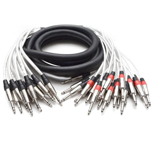 Seismic Audio - SAST-12-24-15 - 12 Channel 1/4" TRS Insert Snake Cable to 24 1/4" TS - 15 Feet - size: 15 Foot - 12 TRS x 24 TS