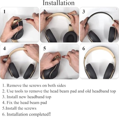 Headband & Hinge & Cushion Pad for Beats Studio Pro Headphone,Black | Durable Replacement Headband,Studio Pro Parts Accessories Repair Kit Set ,As Same As The OEM - color: Black
