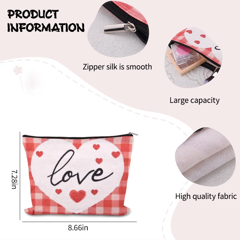 Valentines Day Toiletry Bag Pouch Love Heart Makeup Cosmetic Bag Engagement Anniversary Wedding Gifts Bags for Women Wife Girlfriend Fiancee Travel Make Up Bags Organizer Gf Graduation Bday Gift Idea - color: Love Heart Makeup Cosmetic Bag