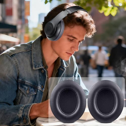 Replacement Ear Pads Cushions for Beats Studio 2 & Studio 3 Wired & Wireless Headphones, Earpads with Soft Protein Leather, Noise Isolation Memory Foam, Added Thickness - Titanium - color: Titanium