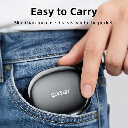 Open Ear Bluetooth Headphones Wireless, Touch Control Earphones Lightweight Design, Bluetooth 6.0, 20H Playtime,Built-in Mic,Ear Hooks Ear Buds Design, Wireless Bluetooth Headset for Work - color: Black