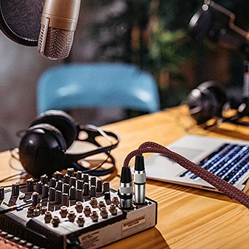 XLR Female to 1/4 Inch Cable 10ft 2Pack, Nylon Braided Microphone Cable 6.35mm TRS to XLR Female Balanced Cable Compatible with Shotgun Microphone, Recording Studios and More - size: 10Feet-2Pack
