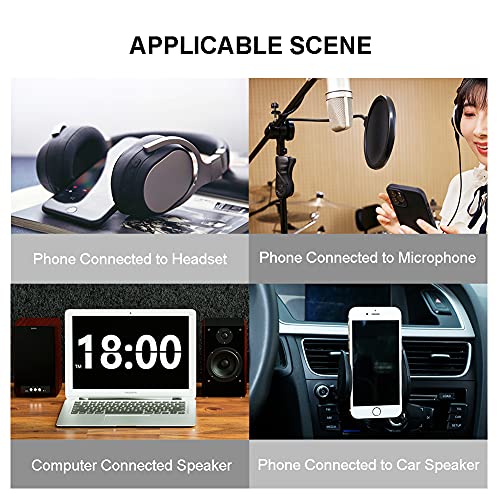 3.5mm Male to Male Audio Cable 40 ft,4 Pole Hi-Fi Stereo 3.5mm Aux Cable TRRS Male to Male Audio Cable, Aux Cord for Headphones, PS4,Phone, Tablets, Headset, PC, Laptop and More (40FT/12M) - size: 40 ft