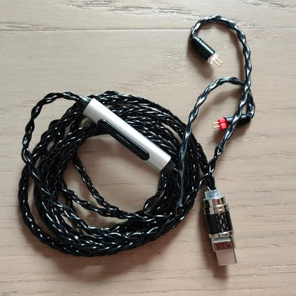 USB Type-C to MMCX Headphone Cable, Built-in DAC Amp, Braided Audio Cable with Carrying Case (USB C to 0.78 2PIN) - size: USB C TO 0.78 2PIN