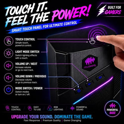 W-206RE Computer Speakers for Desktop PC, Bluetooth RGB Lights