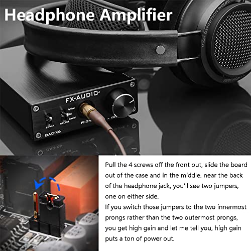 FX-Audio DAC-X6 Headphone amp Mini HiFi 2.0 Digital Audio Decoder DAC Input USB/Coaxial/Optical Output RCA/Headphone Amplifier 24Bit/96KHz DC12V (Black) - color: Black