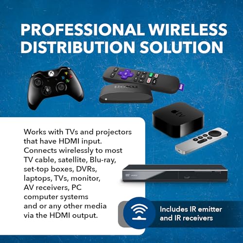 OREI 4K60Hz Wireless HDMI Receiver 165Ft 5G 2.4GHz Loop-Out One-Way IR SSID | HDMI Wireless Receiver – HDMI 2.0, HDCP 2.2, 18Gbps, 5.18–5.24GHz, 130–180ms Latency, Channel Switching - size: 4K@60Hz, style: RX Only