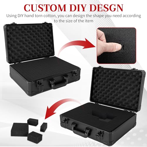 Protective Hard Case Shockproof Water-resistant with Customized DIY Foam Insert fit for Camera, Laptops, etc, 17 X 12 X 5-Inch - size: Inner：16.4''X 11.2 X 4.5''
