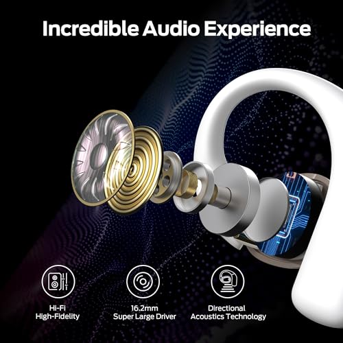 Monster Open Ear AC311 Wireless Earbuds, Bluetooth 5.4 Open Ear Headphones, Up to 30 Hours Playtime Bluetooth Ear Earphones with Stereo Sound, Touch Control and IPX5 Waterproof Open Earbuds