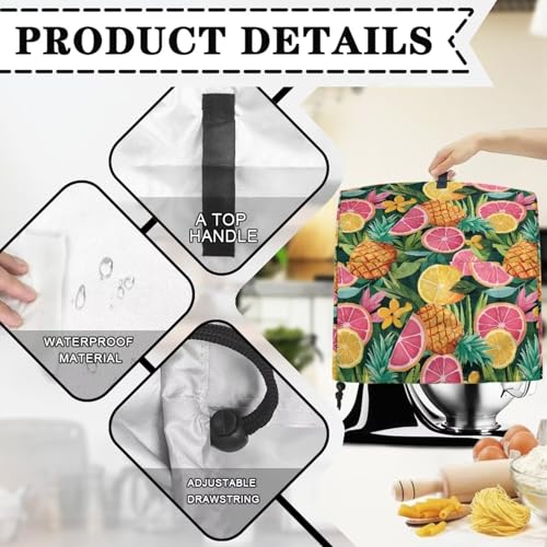 Stand Mixer Dust Cover with Adjustable Drawstring, Stand Mixer Dust Cover Sturdy Kitchen Accessories Stand Mixer Cover Lemon - color: Lemon, size: S