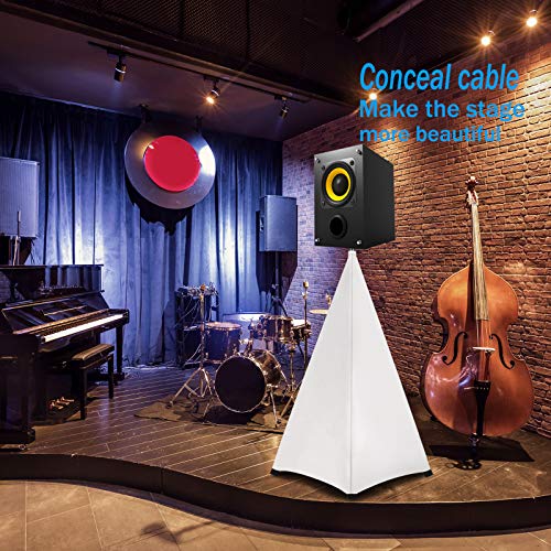 Dofilachy Speaker Stand Cover-DJ Bag with 360 Degree Cover, Speaker Tripod Scrim Cover for Speaker/Lighting with Free Travel Bag (Two Pack-white) - color: Two Pack-white