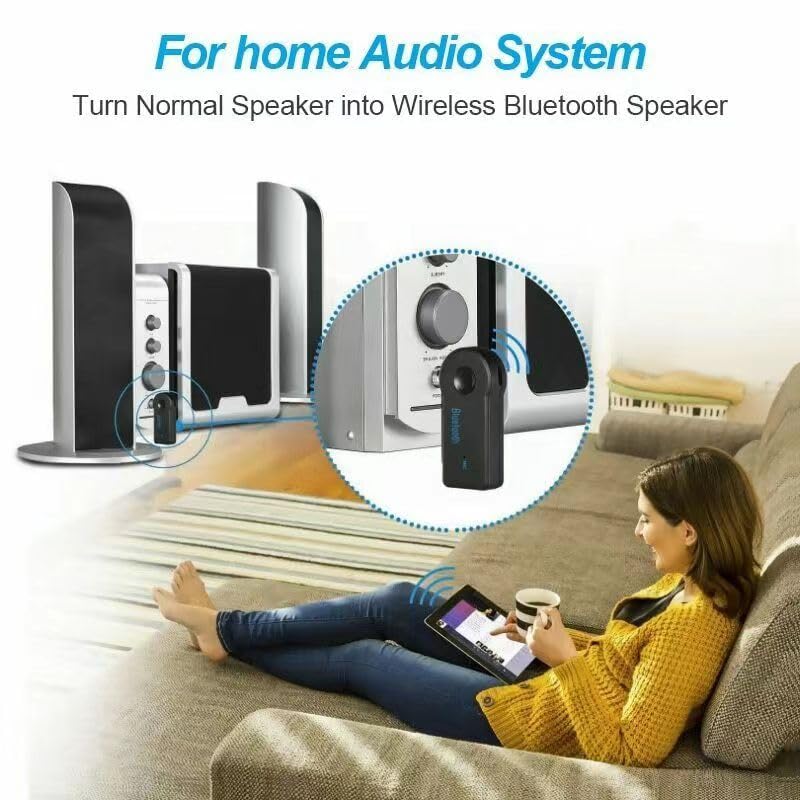 Bluetooth Transmitter Receiver Wireless Adapter: 3.5mm Aux Jack Stereo Audio Input Output - for TV Car Headphone Speakers