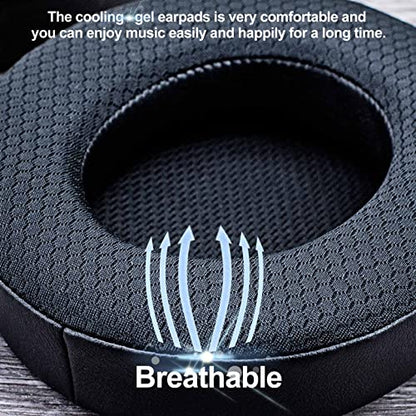 Earpads for Virtuoso RGB Wireless, XT, SE | Oval Shape Enlarged Bigger Inner Hole (Cooling Gel Mesh Black)