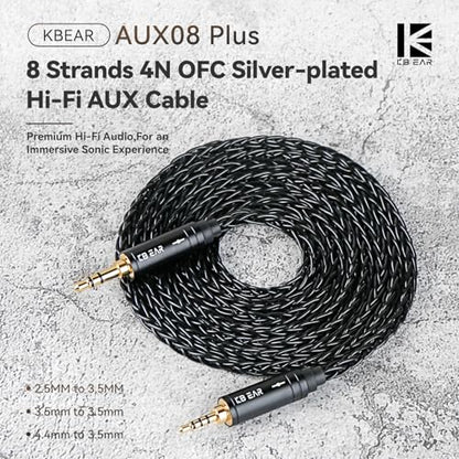 keephifi 4.2ft 3.5mm Replacement Audio Cable for Beats - KBEAR Male to Male Braided 4N OFC Stereo Jack Cable, Aux Cord for Solo2 Solo3/Sony WH 1000xm5 WH-1000XM5/Car Home Stereo/Tablet/Speaker - size: 1.4m, style: 3.5 to 3.5