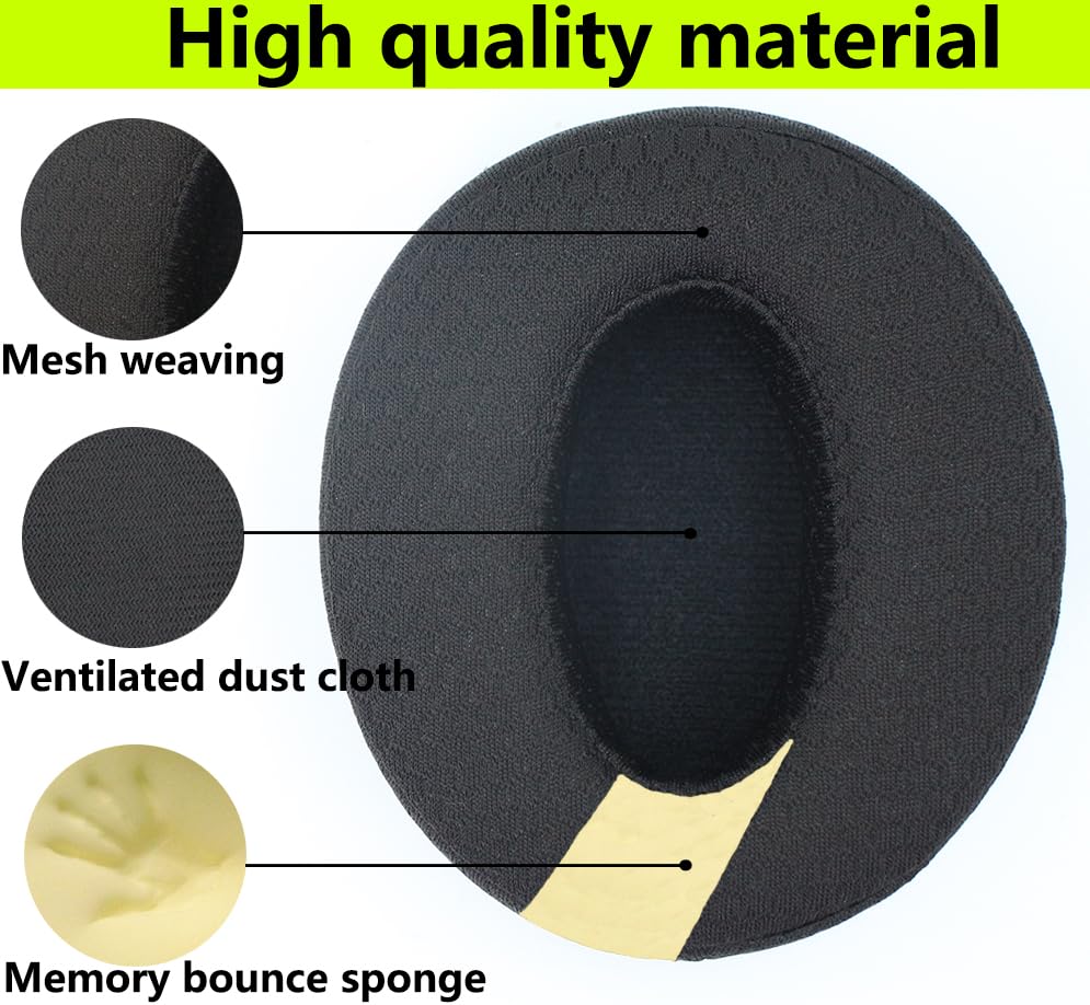 Replacement Ear Pads Compatible with Sennheiser HD4.50BT Black | for Sennheiser HD4.50BTNC HD4.40BT Headphone Breathable mesh woven/memory foam ear cushions earmuffs - color: Mesh/black