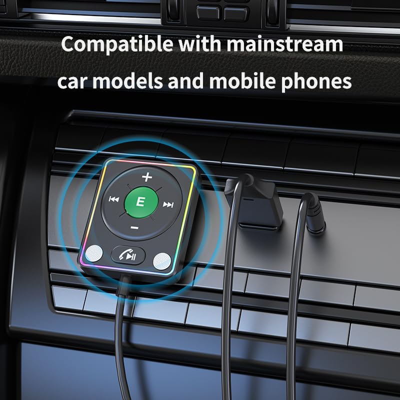 Bluetooth 5.4 Magnetic AUX Car Adapter - color: Green