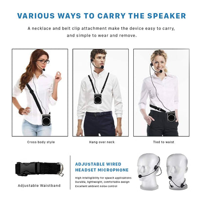 WinBridge Voice Amplifier with Wired Headset Microphone for Teachers WB001