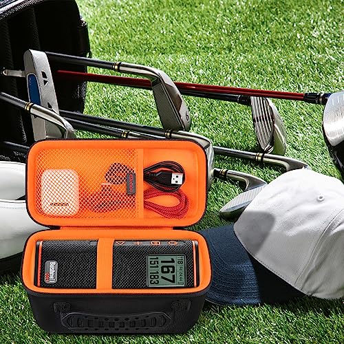 GPS Speaker Hard Carrying Case for Bushnell Golf Wingman View Golf Speaker | Bushnell Wingman GPS Golf Speaker Travel Protective Bag Storage Holder, Extra Mesh Pocket Fits Charging Cable Remote, Black - color: Black