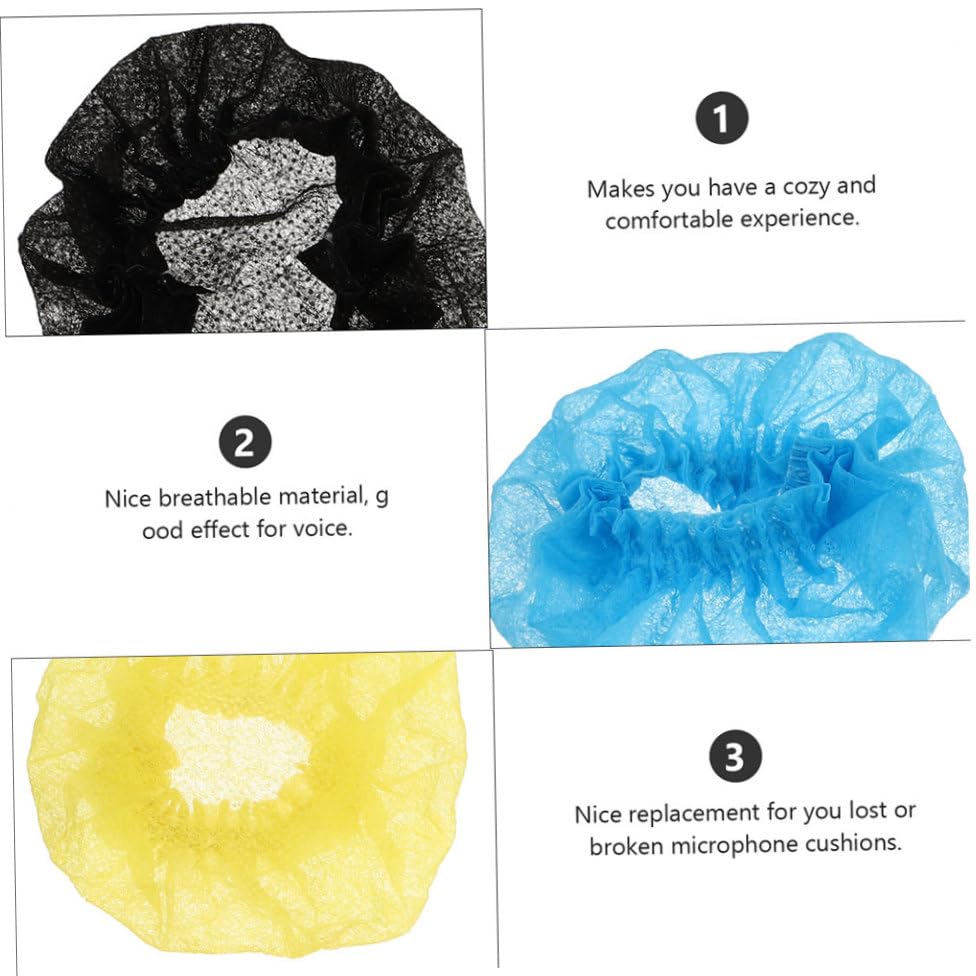 120Pcs Disposable Non Woven Microphone Covers for Mic Protection Easy to Install for Events Singing Karaoke Each