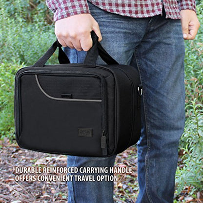 USA Gear DJ Mixer Case - Compact Audio Channel Mixer Bag with Accessory Storage for Microphones, Cables - Fits APC Mini MK2, Roland P-6, Yamaha MG06x, Behringer Xenyx 802, Q802USB & more (Black)
