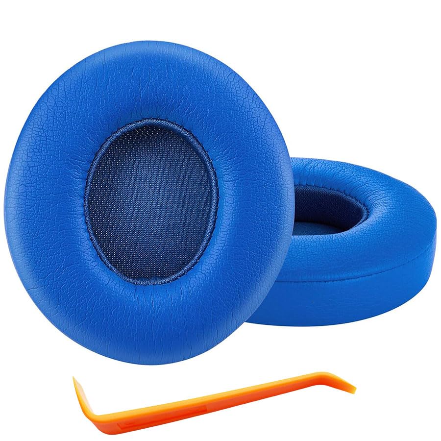 Replacement Ear Pads for Solo 3 Headphones Over-Ear Headphones, Earpads with Soft Protein Leather, Noise Isolation Memory Foam（solo3-Blue） - color: solo3-Blue