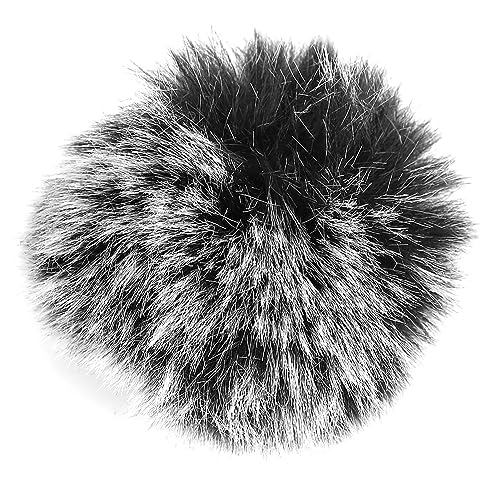 Dioche Outdoor Microphone Windscreen Muff, Microphone Windscreen Black Microphone Furry Cover Windscreen Windshield Muff Fur Furry Windscreen Muff for Wm6/WM8/M1
