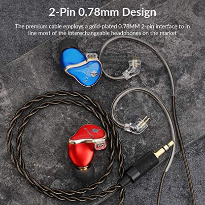 HIDIZS BL2.5 Detachable Balanced Earphone Cable, 2.5mm Plug Replacement Headphone Audio Cord Headphone Upgraded Cable-2 Pin 0.78mm IEM Cord for MS4 MS2 MS1 KZ ES4 ZSR ZST ZSR ED16 ZS10 TFZ TRN (2.5mm) - size: 2.5MM