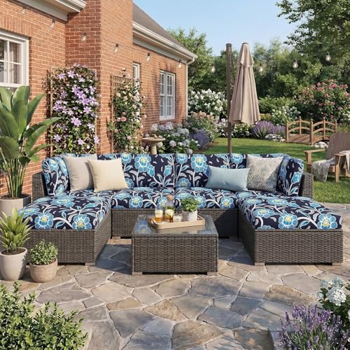 Waterproof Outdoor Cushion Covers, Stretch Patio Slipcovers | UV Resistant Coating, Stretch Fabric, Waterproof Protection, Replacement Covers, Fits Patio Furniture Cushions (8 Pieces) - color: Bluebell, size: 8PCS